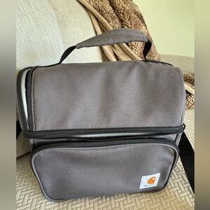 Insulated 12 Can Two Compartment Lunch Cooler, Durable Insulated Lunch Box, Gray